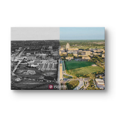 Texas A&M Aggies - Sesquicentennial Campus Entrance Then and Now