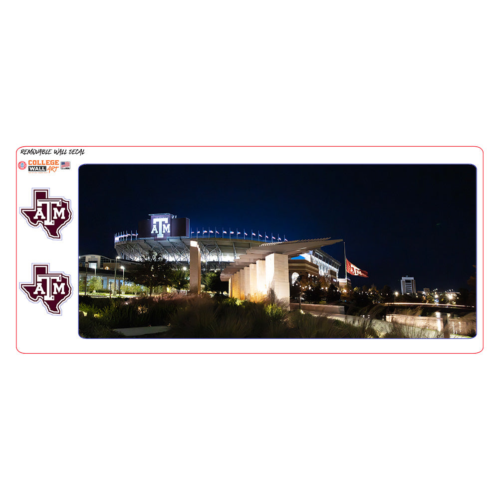 Texas A&M - Kyle Field at Night Panoramic - College Wall Art #Canvas