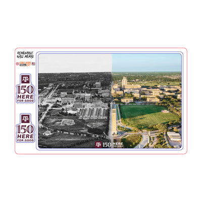 Texas A&M Aggies - Sesquicentennial Campus Entrance Then and Now