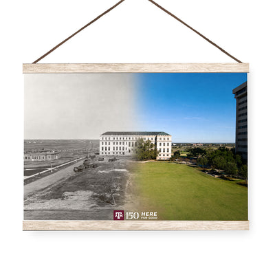 Texas A&M Aggies - Sesquicentennial Jack K. Williams Administration Building Then and Now