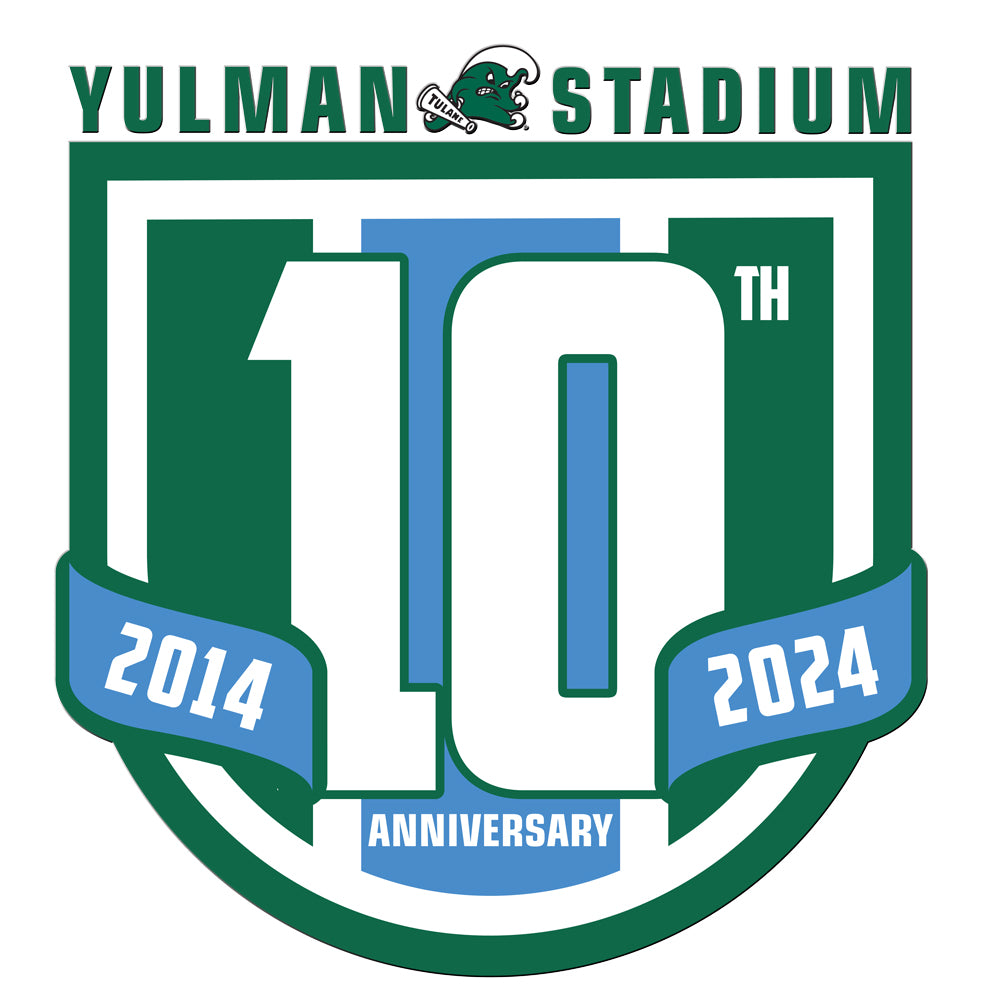 Tulane Green Wave - Yulman Stadium 10 Year Anniversary Logo Single Layer Dimensional Wall Art