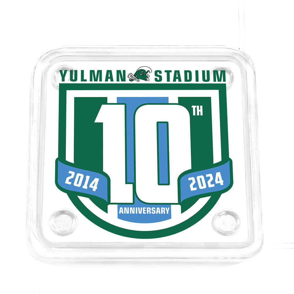 Tulane Green Wave - Yulman Stadium 10 Year Anniversary Logo Drink Coaster