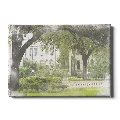 Tulane Green Wave - Tulane Watercolor - College Wall Art #Canvas