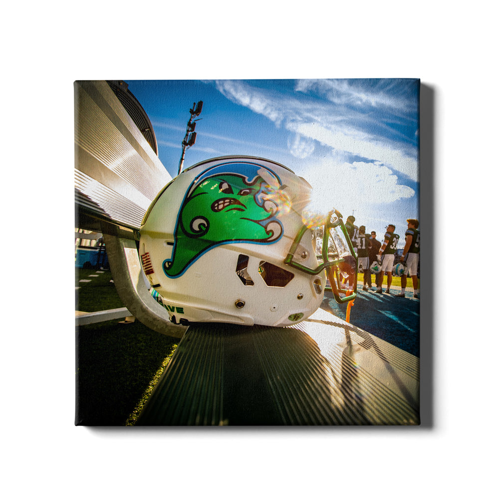 Tulane Green Way - Tulane Green Wave Helmet - College Wall Art #Canvas