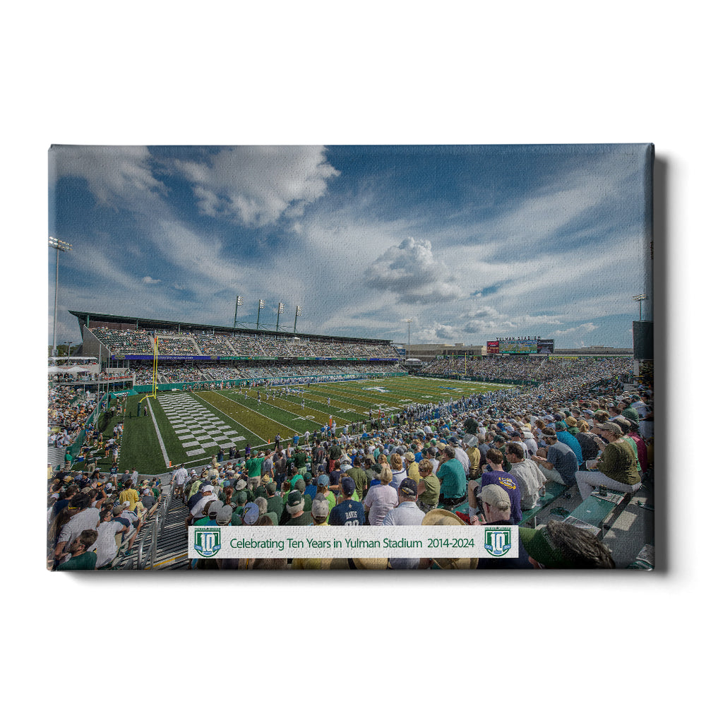 Tulane Green Wave - Celebrating 10 Years in Yulman Stadium - College Wall Art #Canvas