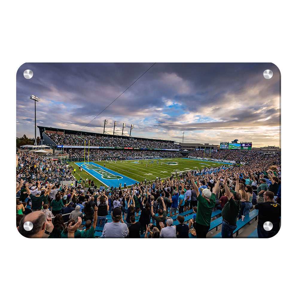 Tulane Green Wave - Yulman Stadium Sunset - College Wall Art #Canvas