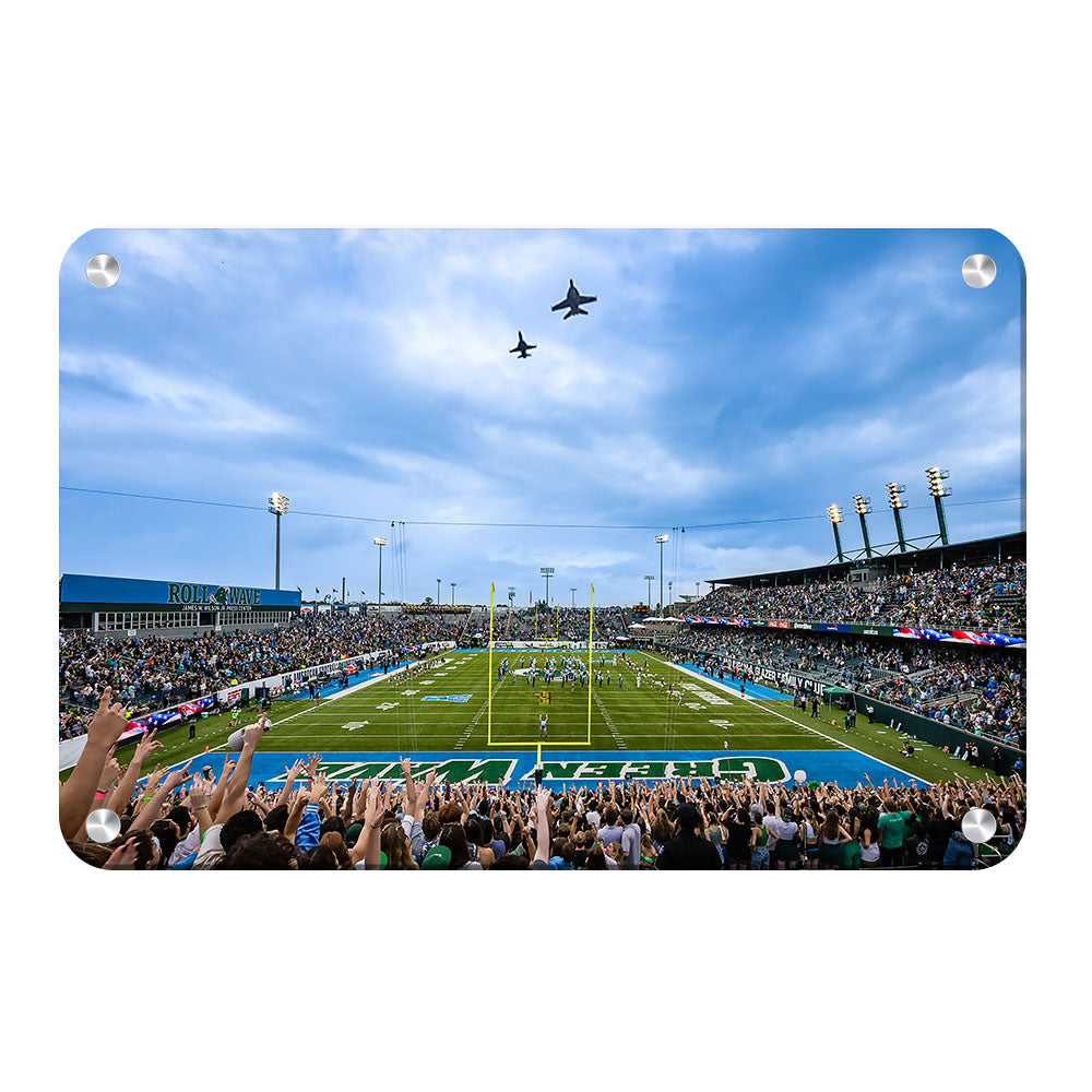 Tulane  Green Wave - Green Wave Flyover - College Wall Art #Canvas