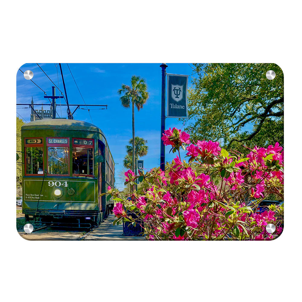 Tulane  Green Wave - St. Charles Streetcar Tulane - College Wall Art #Canvas