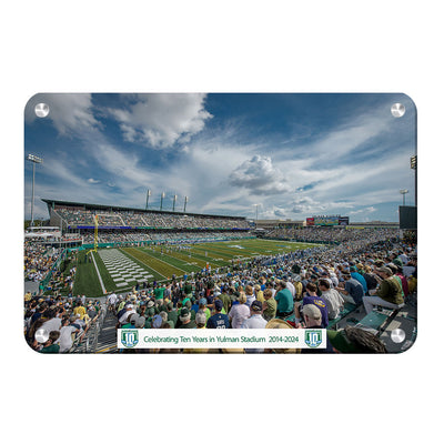 Tulane Green Wave - Celebrating 10 Years in Yulman Stadium - College Wall Art #Metal