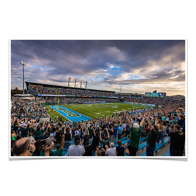 Tulane Green Wave - Yulman Stadium Sunset - College Wall Art #Poster