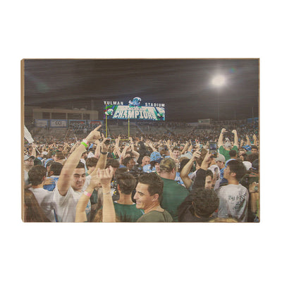 Tulane  Green Wave - Tulane Fans Storm the Field - College Wall Art #Wood