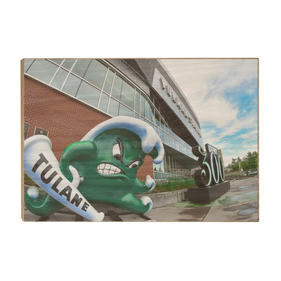 Tulane  Green Wave - Yulman Stadium - College Wall Art #Wood