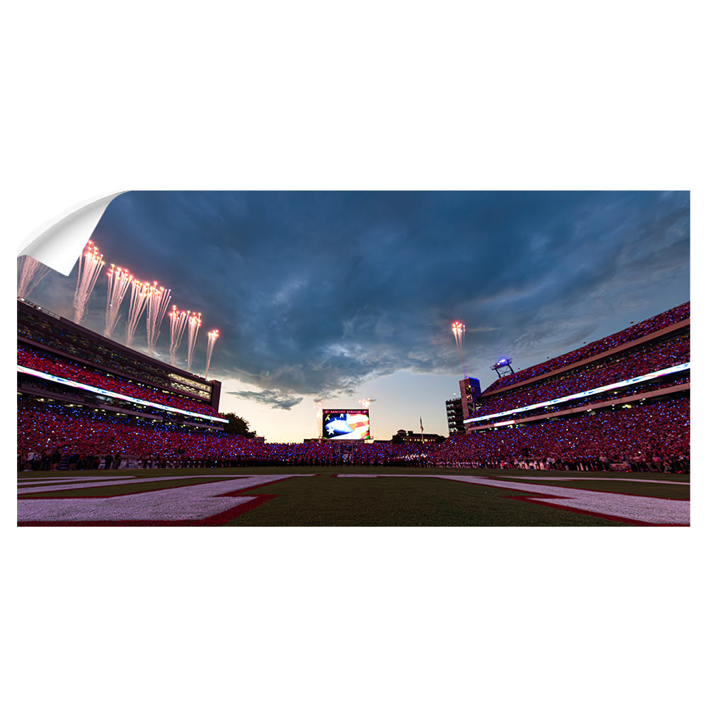 Georgia Bulldogs - Georgia Star Spangled Banner Panoramic - College Wall Art #Canvas