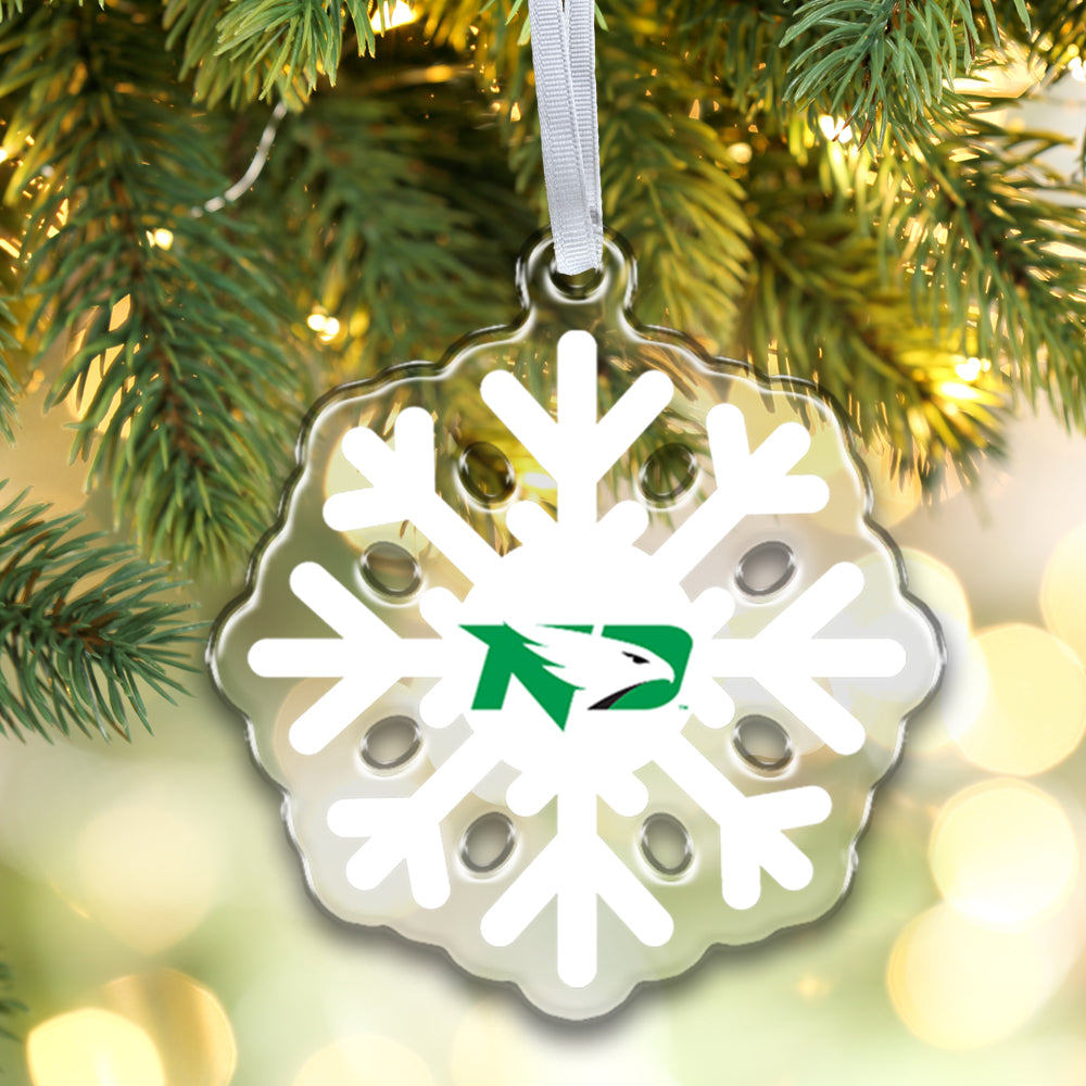 North Dakota Fighting Hawks - North Dakota Snowflake Ornament