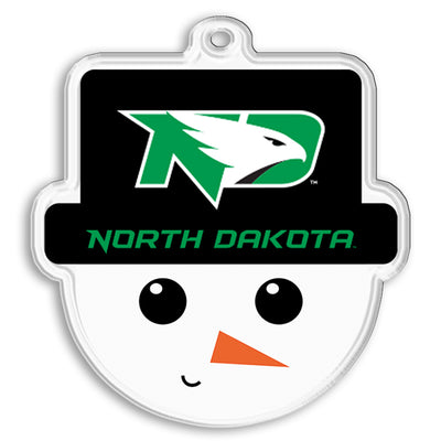 North Dakota Fighting Hawks - North Dakota Snowman Head Double-Sided Ornament