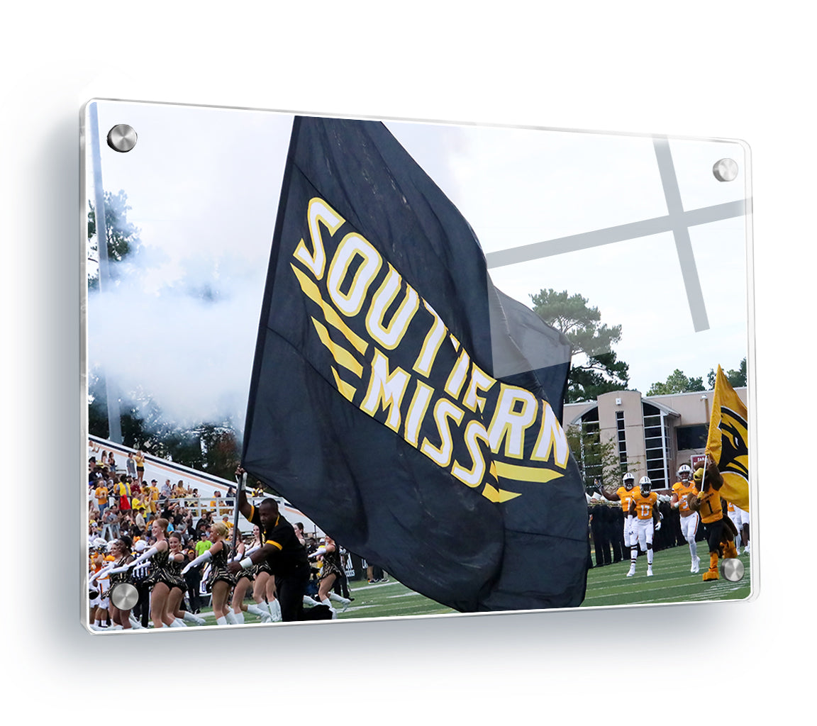 Southern Miss Golden Eagles - Southern Miss Flag - College Wall Art