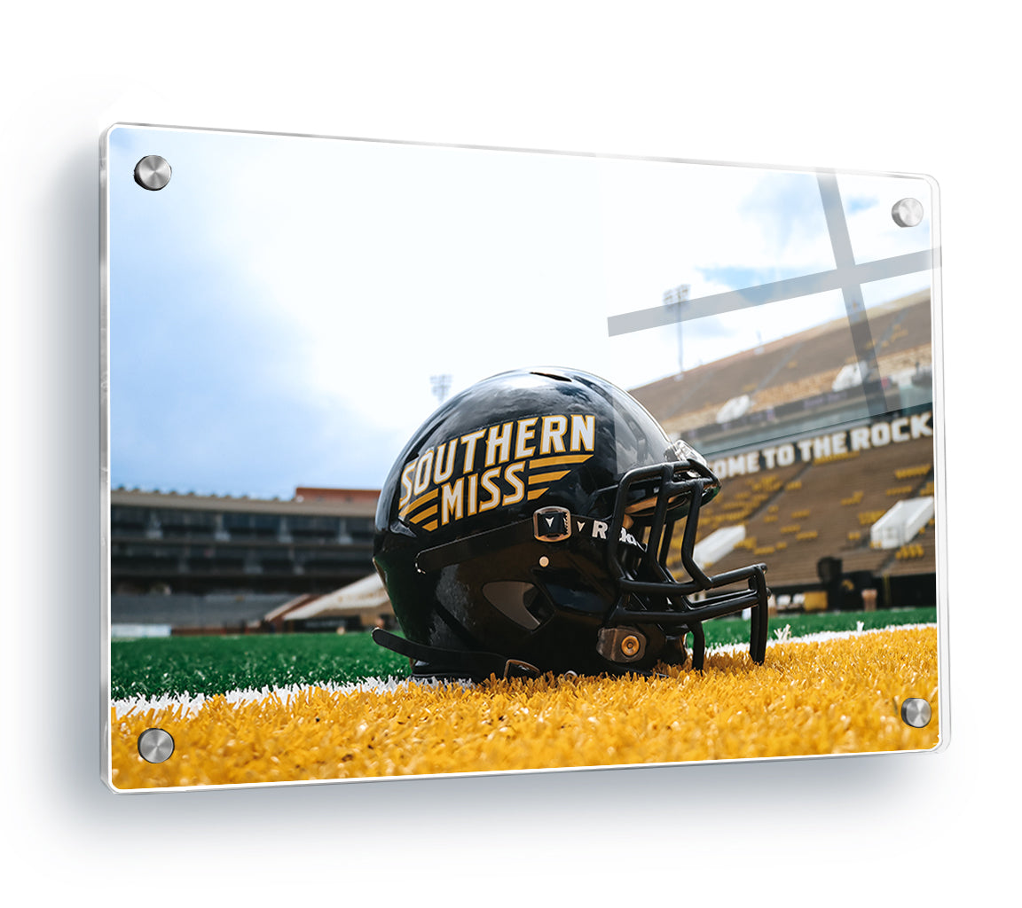 Southern Miss Golden Eagles - Southern Miss Football Helmet - College Wall Art #Canvas