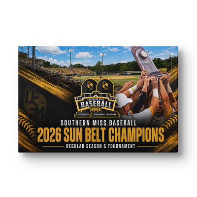 Southern Miss Golden Eagles - Southern Miss Baseball 2026 Sun Belt Champions - College Wall Art #Canvas