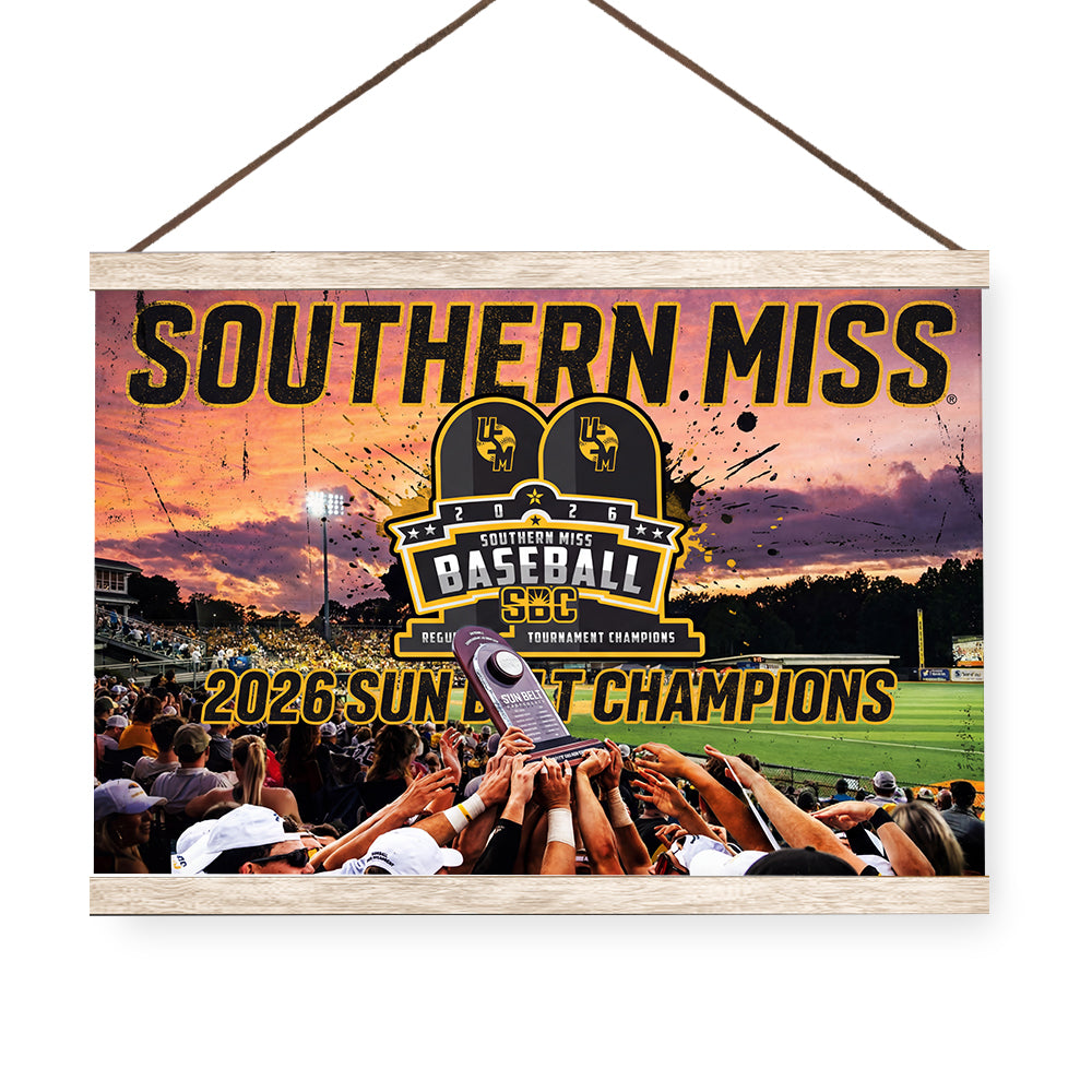 Southern Miss Golden Eagles - Southern Miss Sun Belt Champions - College Wall Art #Canvas