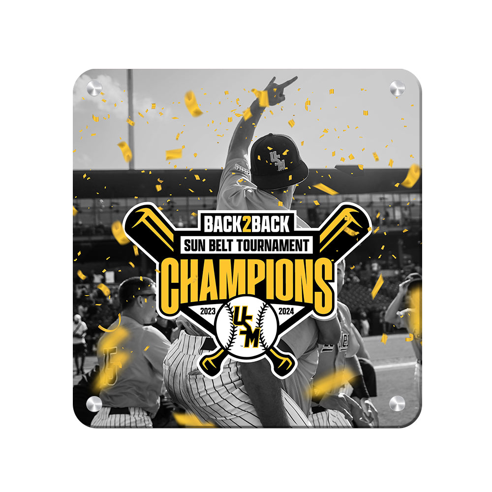 Southern Miss Golden Eagles - Back 2 Back Sun Belt Champions - College Wall Art #Canvas