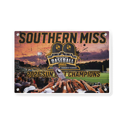 Southern Miss Golden Eagles - Southern Miss Sun Belt Champions - College Wall Art #Metal