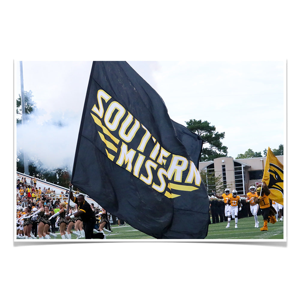 Southern Miss Golden Eagles - Southern Miss Flag - College Wall Art