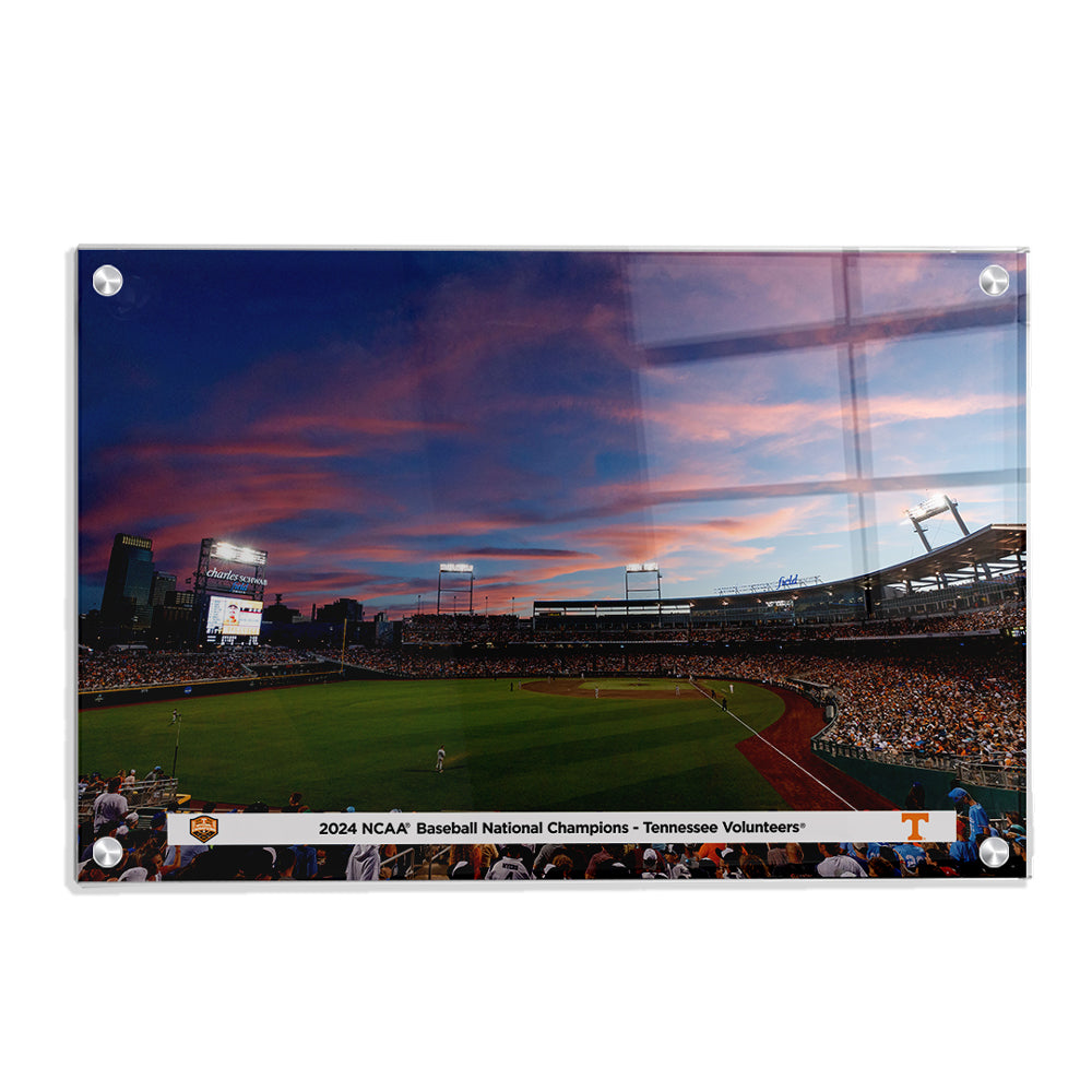 Tennessee Volunteers - 2024 NCAA Baseball National Champions Sunset - College Wall Art #Canvas 