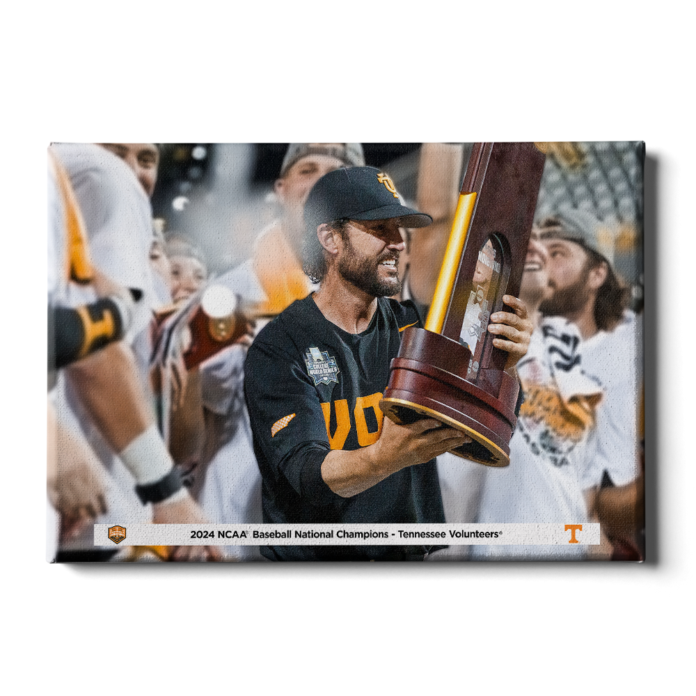 Tennessee Volunteers - Coach Vitello and the Trophy - College Wall Art #Canvas