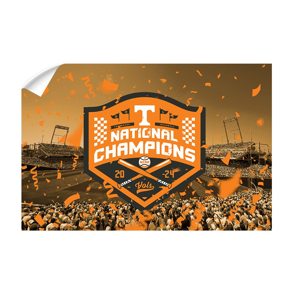 Tennessee Volunteers - Tennessee Orange NCAA Baseball National Champions - College Wall Art #Canvas