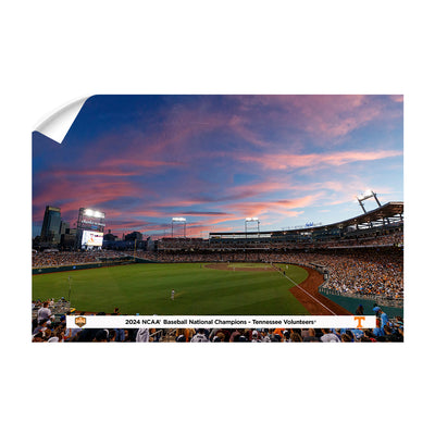 Tennessee Volunteers - 2024 NCAA Baseball National Champions Sunset - College Wall Art #Wall Decal