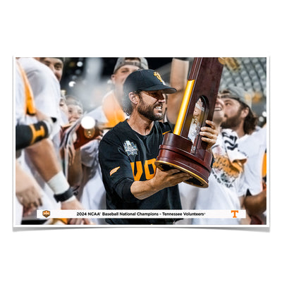 Tennessee Volunteers - Coach Vitello and the Trophy - College Wall Art #Poster