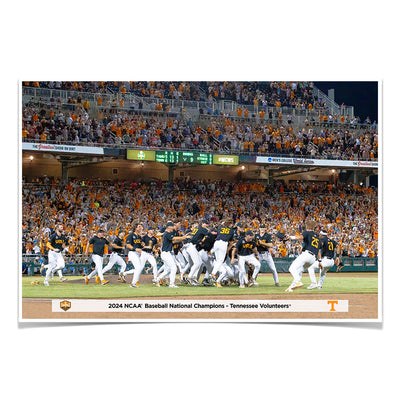 Tennessee Volunteers - 2024 NCAA Baseball National Champions Victory - College Wall Art #Poster