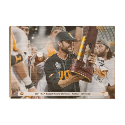 Tennessee Volunteers - Coach Vitello and the Trophy - College Wall Art #Wood