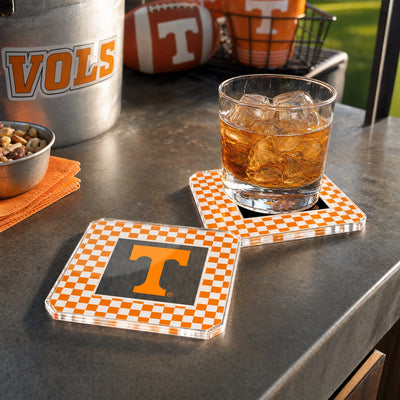 Tennessee Volunteers - Checker Tennessee Dimensional Drink Coaster