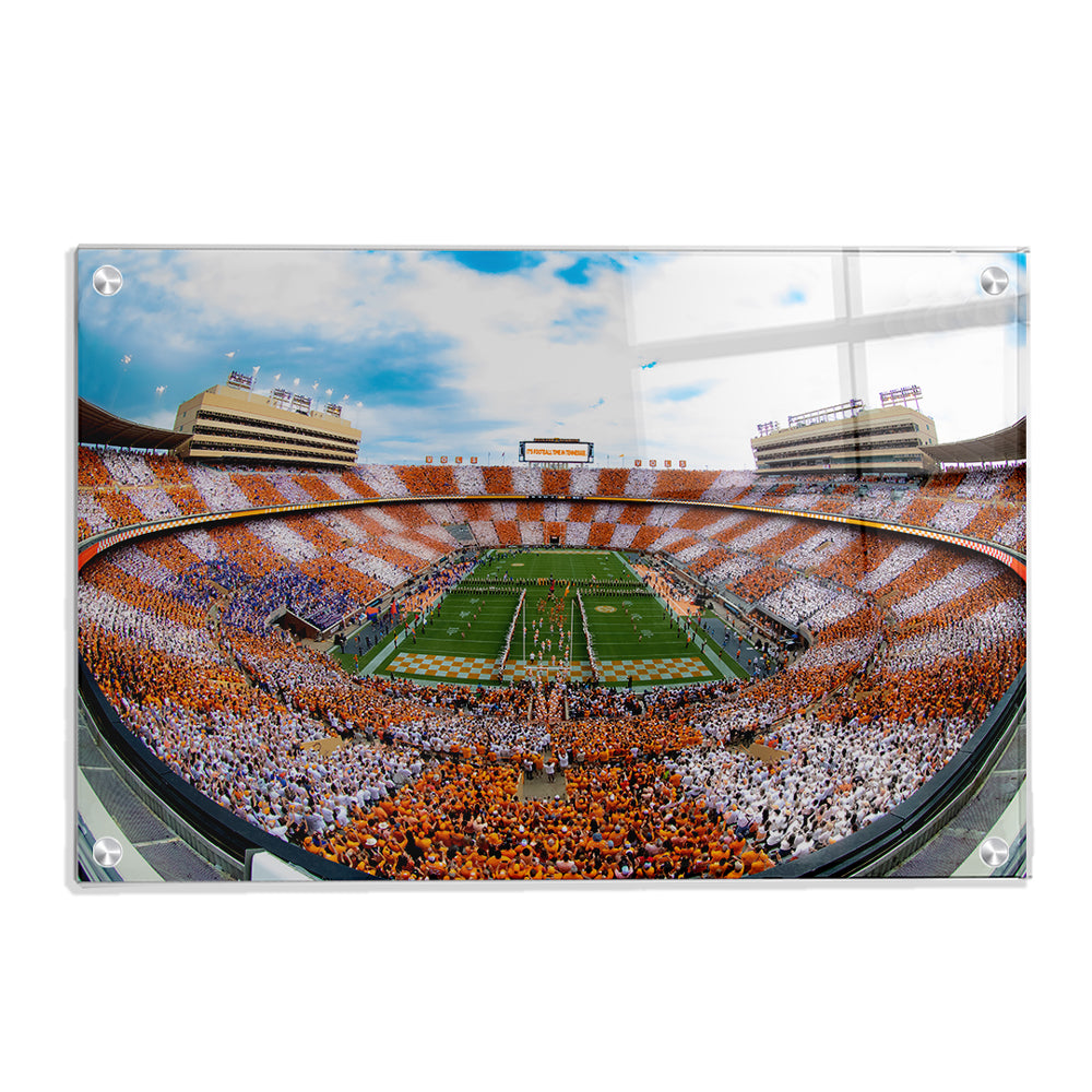 Tennessee Volunteers - It's Football Time in Tennessee Checkerboard Neyland Fisheye - College Wall Art #Canvas