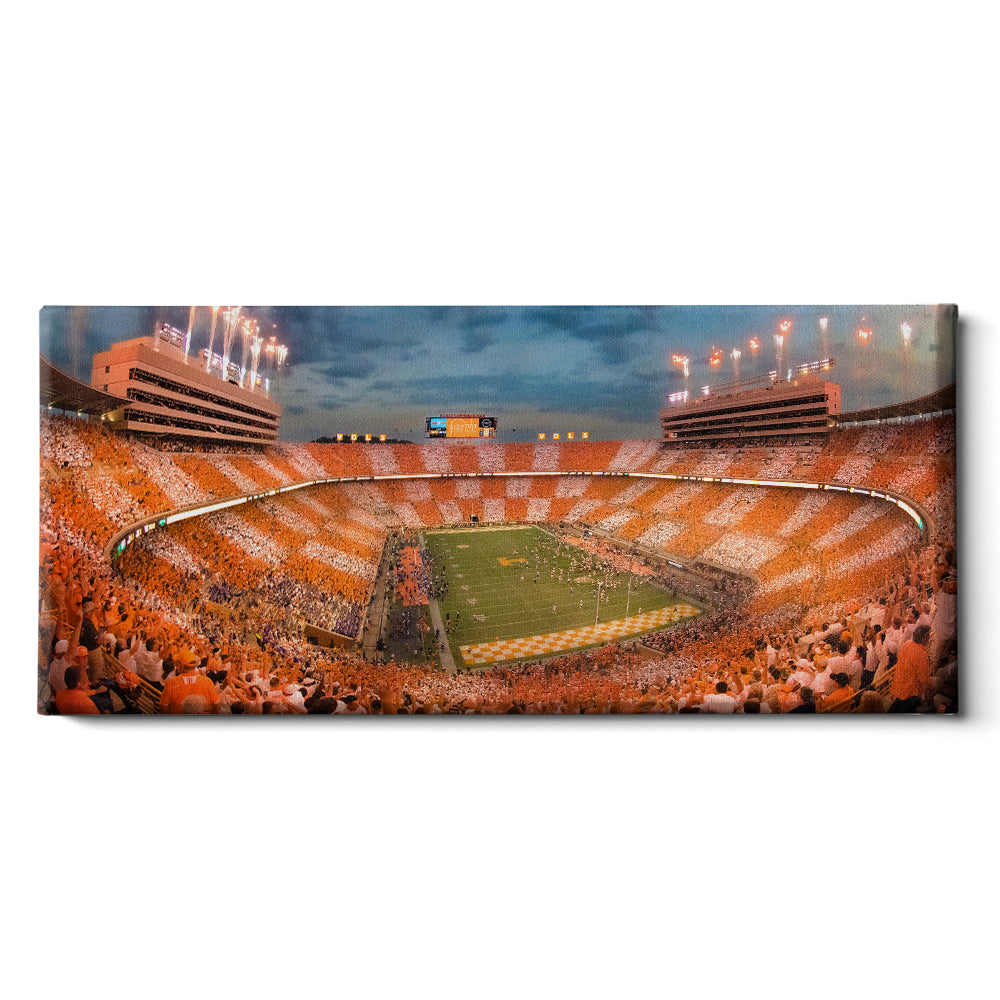 Tennessee Volunteers - Vols Beat the Gators Checker Neyland Panoramic - College Wall Art #Canvas
