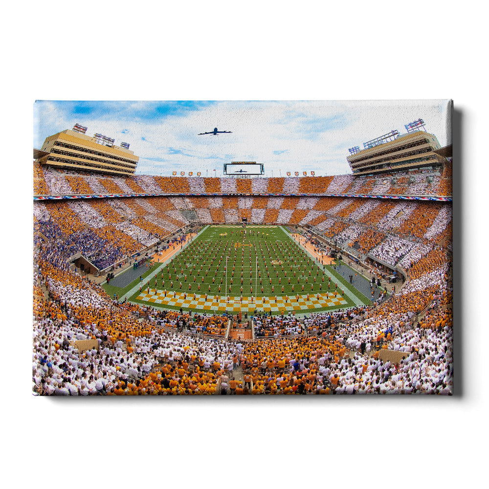Tennessee Volunteers - Vols Beat the Gators Checker Neyland Flyover - College Wall Art #Canvas