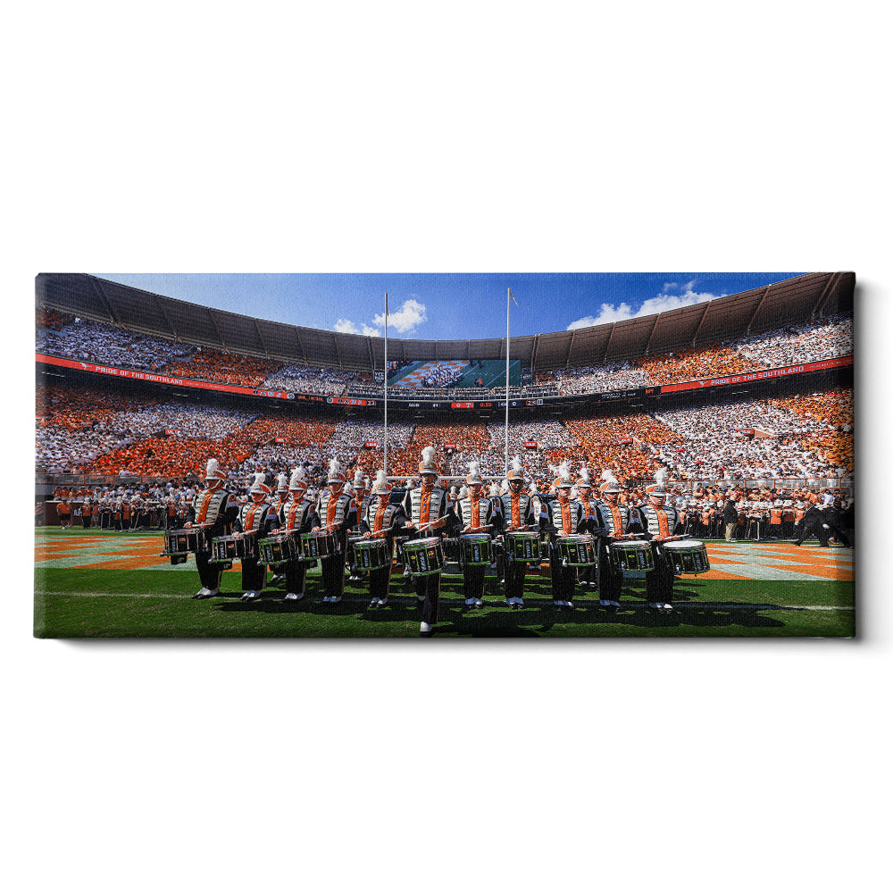 Tennessee Volunteers - Pride of the Southland Drumline Panoramic - College Wall Art #Canvas