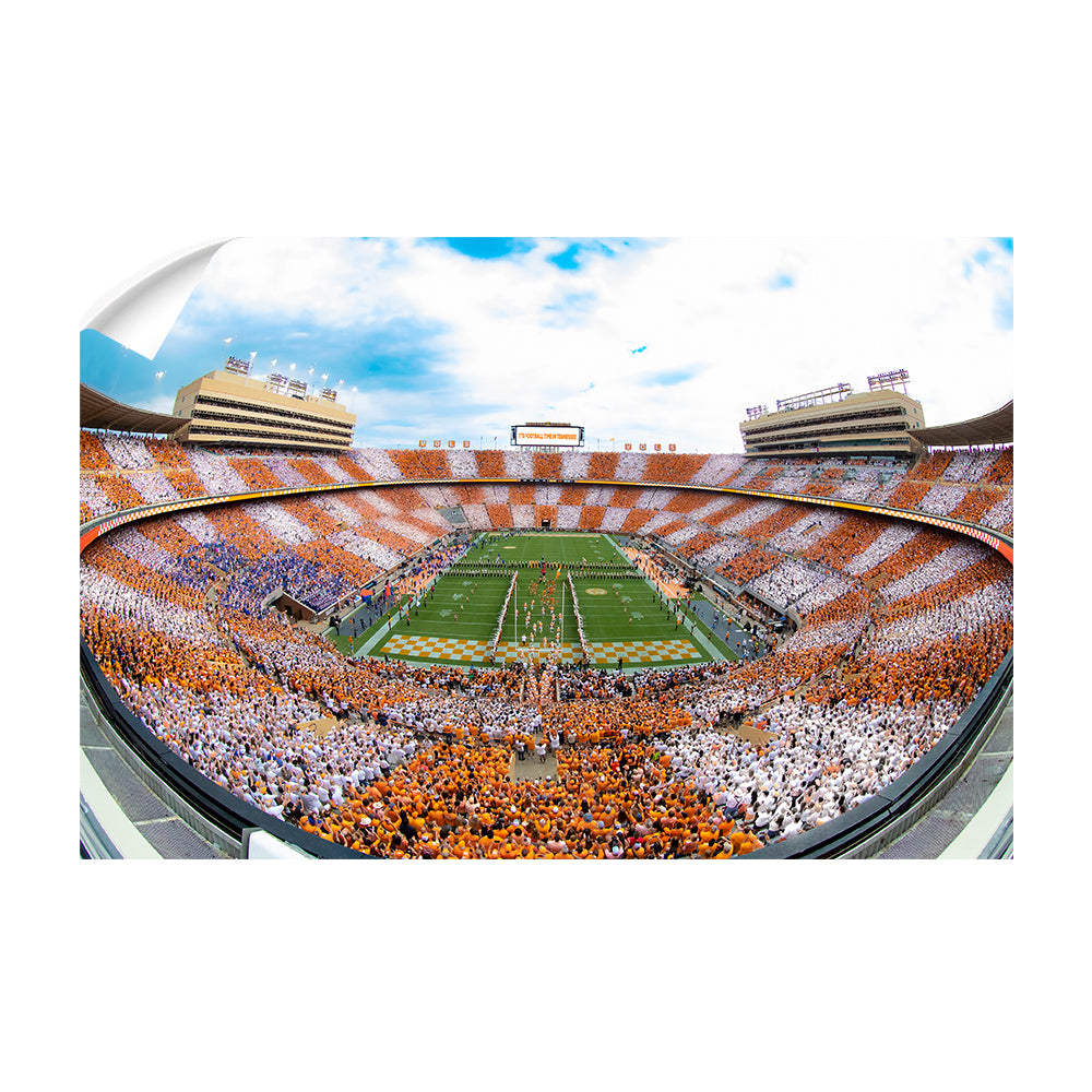 Tennessee Volunteers - It's Football Time in Tennessee Checkerboard Neyland Fisheye - College Wall Art #Canvas