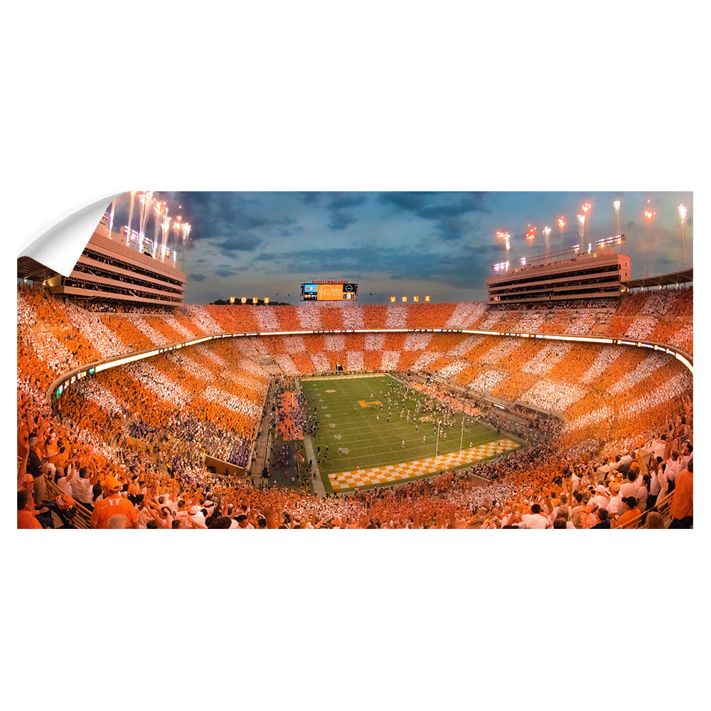 Tennessee Volunteers - Vols Beat the Gators Checker Neyland Panoramic - College Wall Art #Canvas