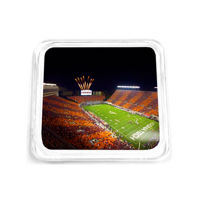 Virginia Tech Hokies -  Aerial Striped Lane Stadium Acrylic Drink Coaster