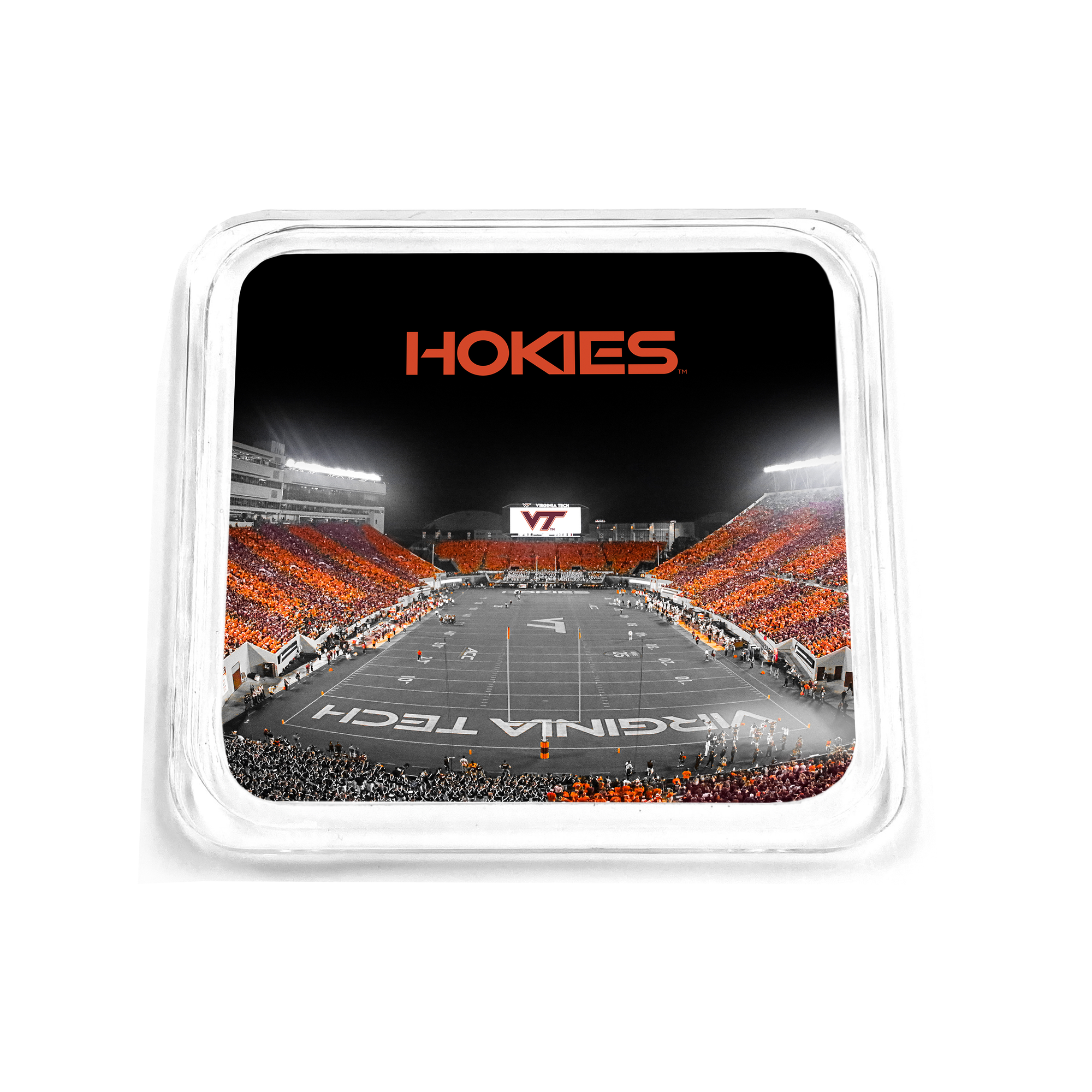 Virginia Tech Hokies -  Hokie Striped End Zone Acrylic Drink Coaster