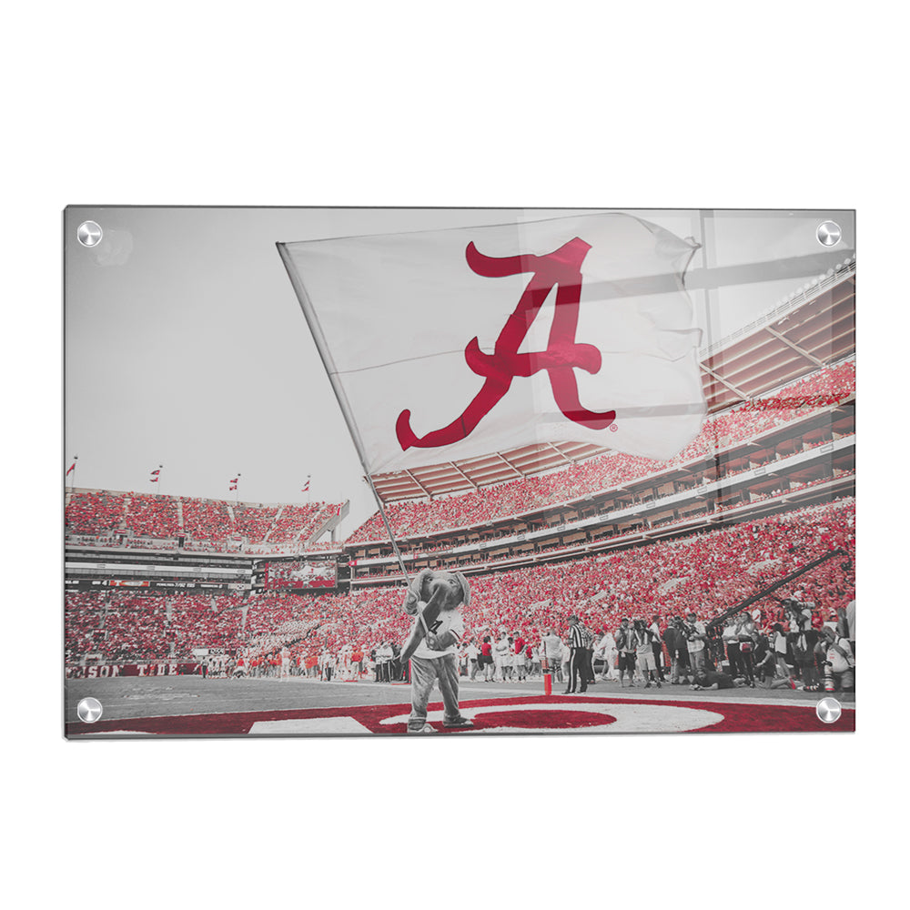 Alabama Crimson Tide - Big Al Flag - College Wall Art #Canvas