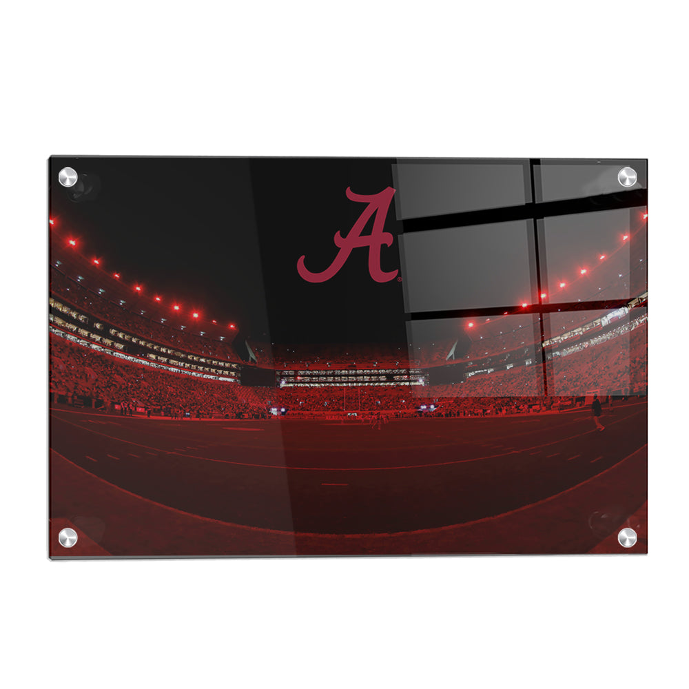 Alabama Crimson Tide - Alabama Crimson Lights - College Wall Art #Canvas