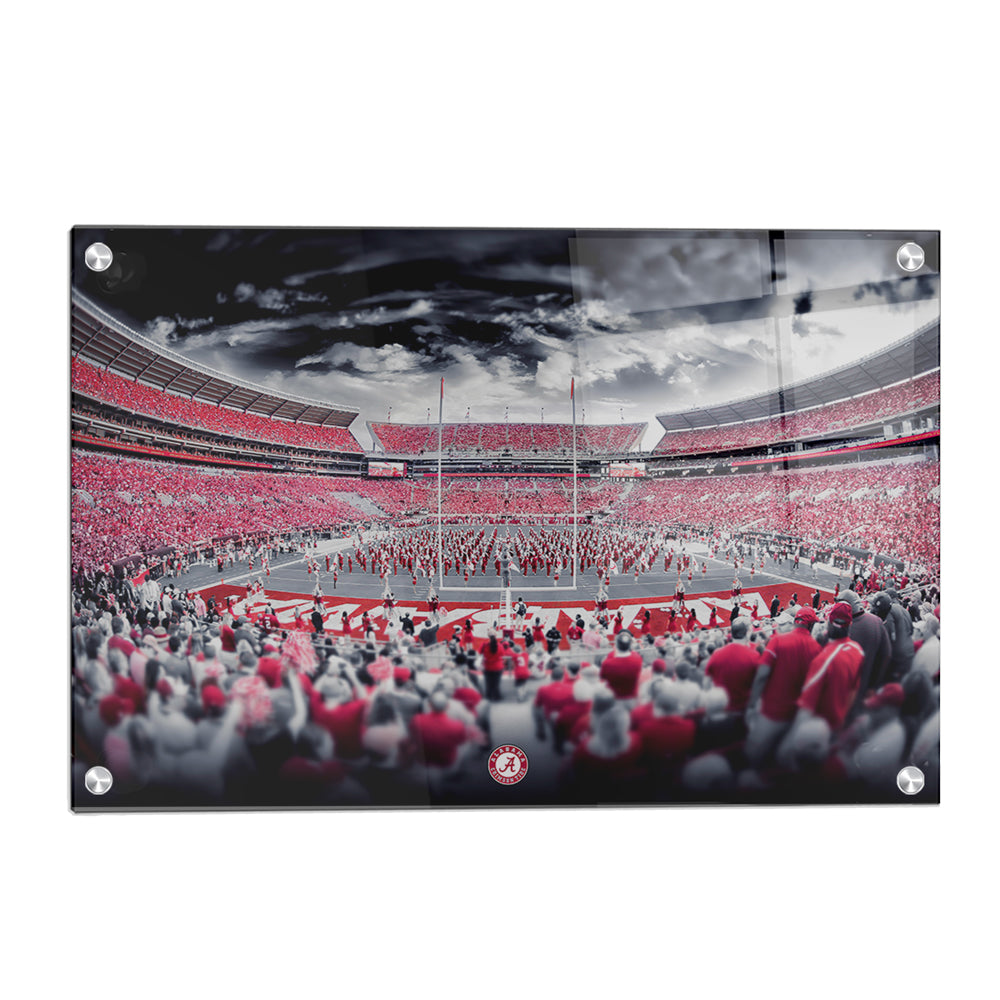 Alabama Crimson Tide - Bryant Denny Monochrome - College Wall Art #Canvas
