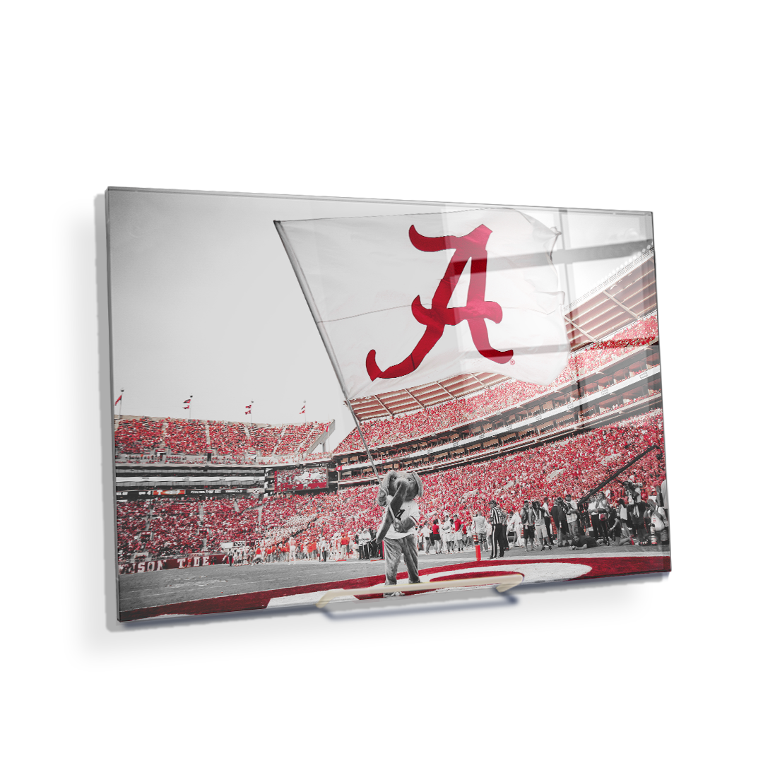 Alabama Crimson Tide - Big Al Flag - College Wall Art #Canvas