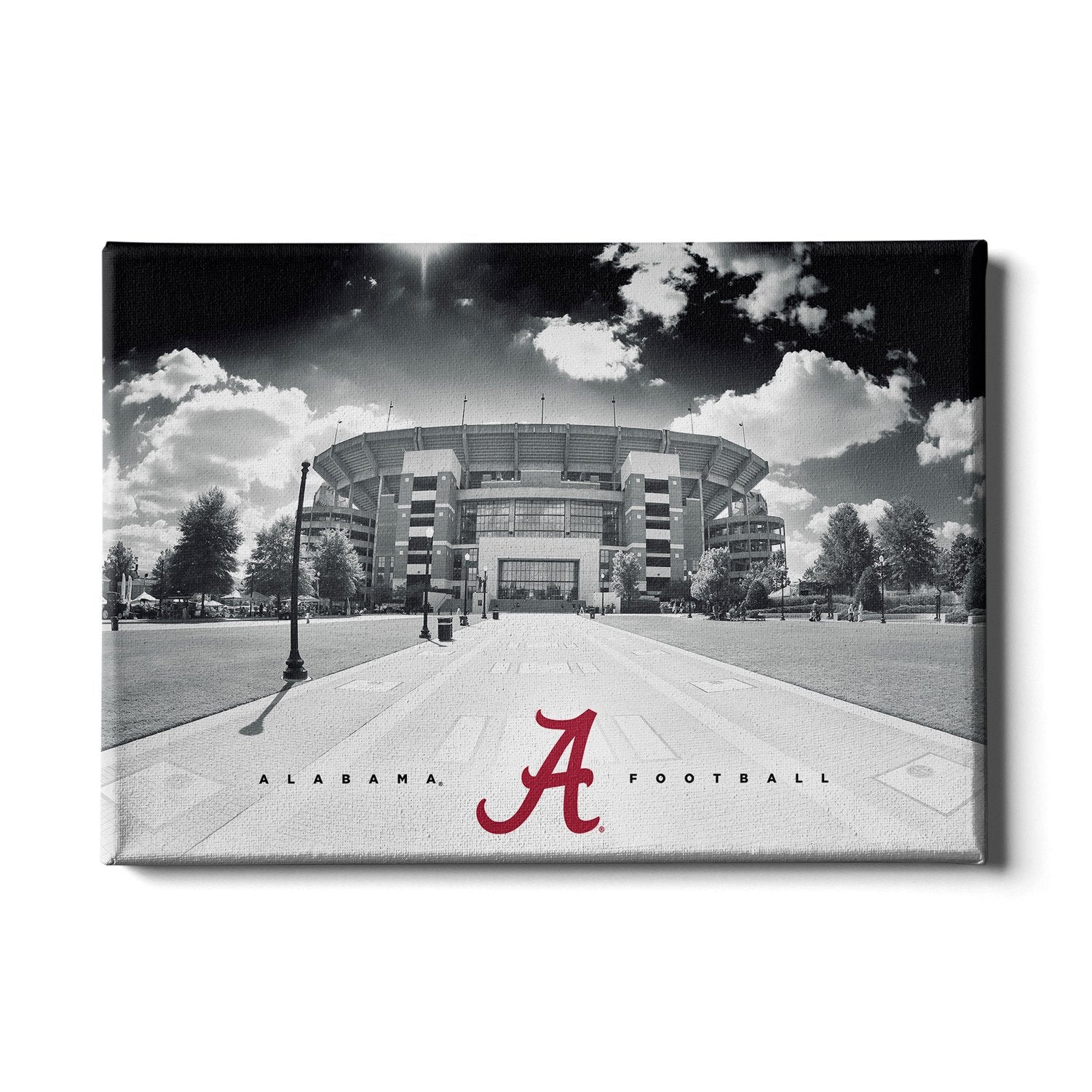 Alabama Crimson Tide - Bryant Denny Black & White - College Wall Art #Canvas