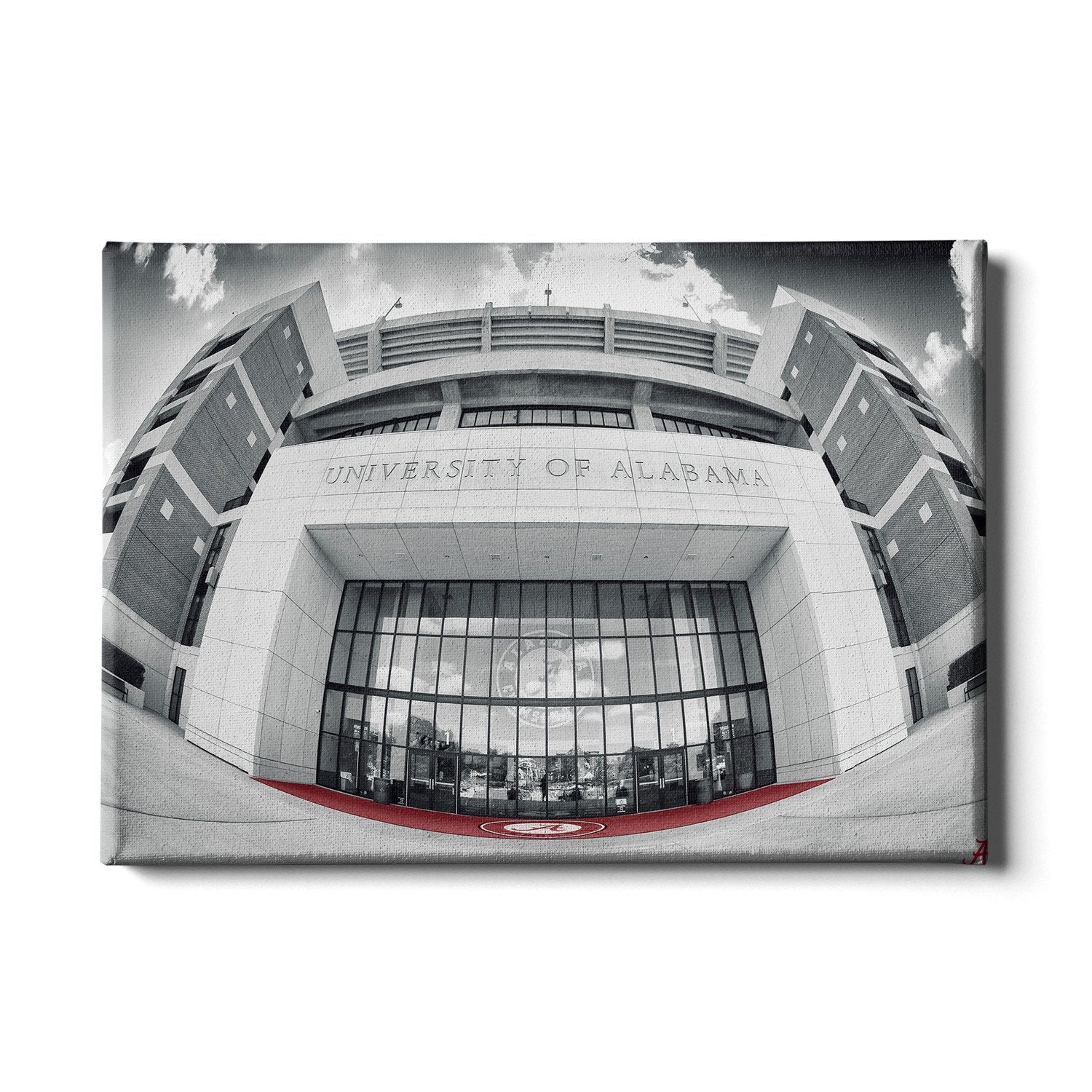 Alabama Crimson Tide - Bryant Denny Main Entrance B&W - College Wall Art #Canvas