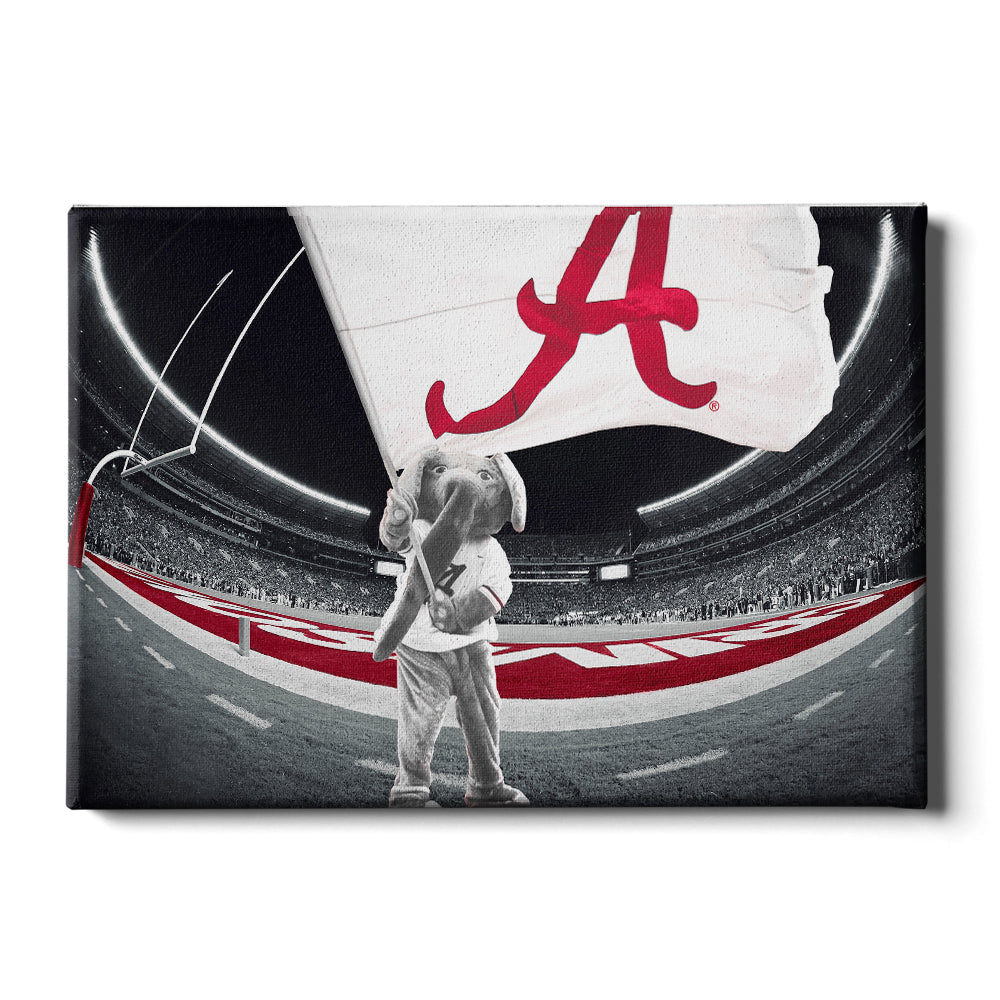 Alabama Crimson Tide - Big Al's Alabama Flag - College Wall Art #Canvas