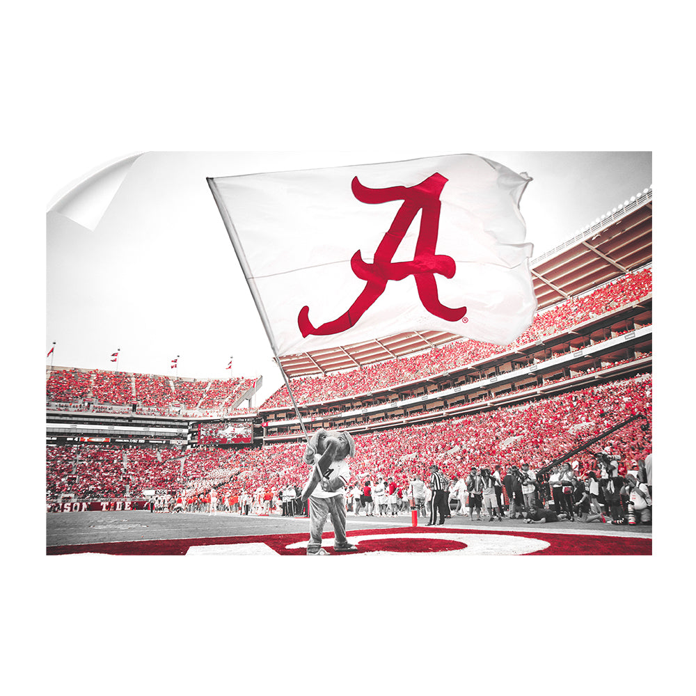Alabama Crimson Tide - Big Al Flag - College Wall Art #Canvas